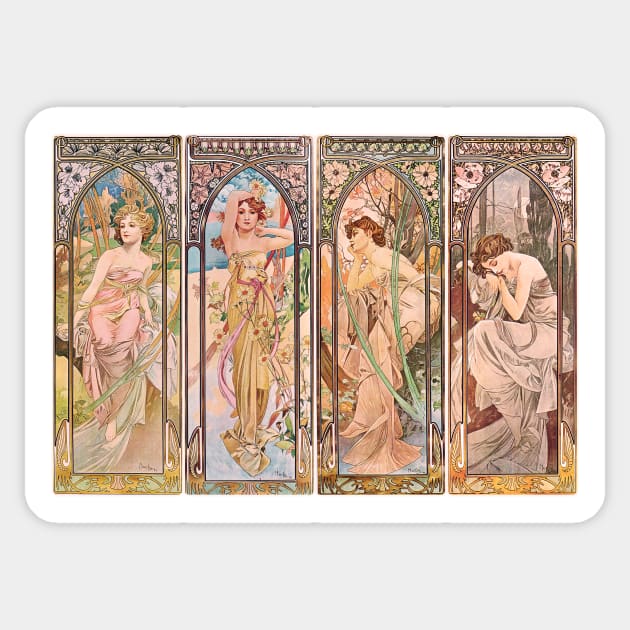 Times of the Day Series (all four) Sticker by WAITE-SMITH VINTAGE ART